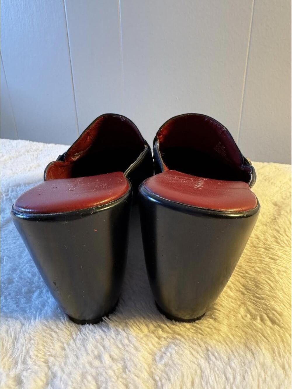 Vintage Tommy Hilfiger Mule Clogs Women's Size 9 Leather Upper Slip-on Shoes - Picture 4 of 6